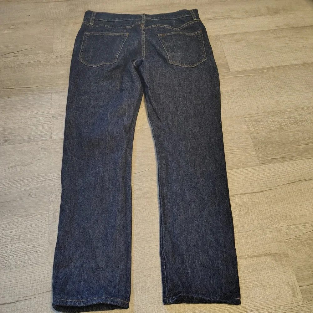 Sid Mashburn Mens Dark Wash Indigo Button Fly Straight Leg Denim Jeans 34x29
